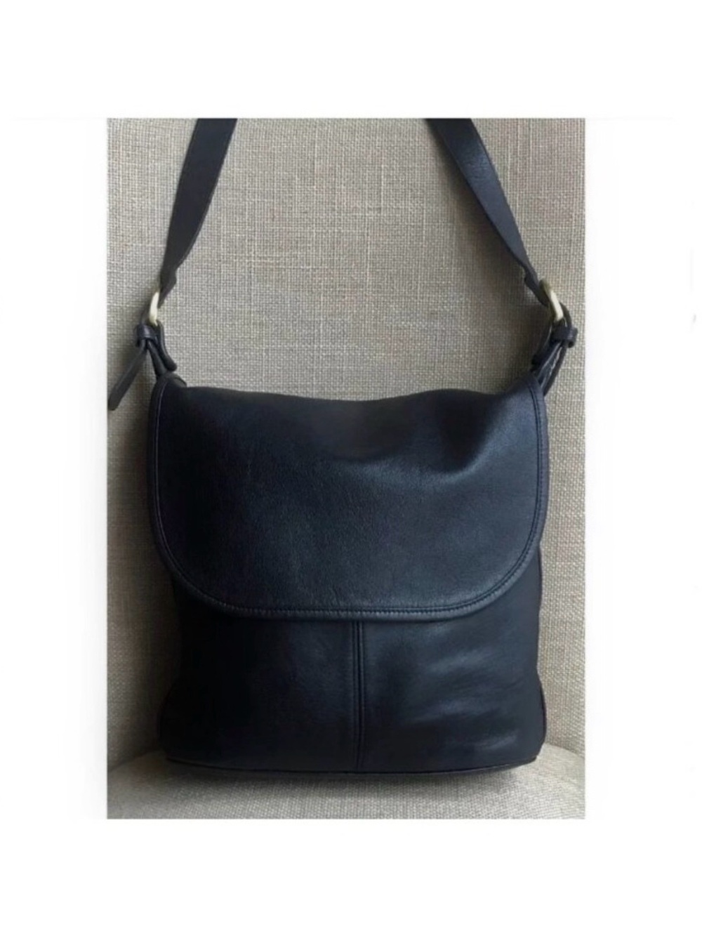 Vintage Coach Saddle Bag Shoulder Bag Whitney Black Leather Handbag Purse